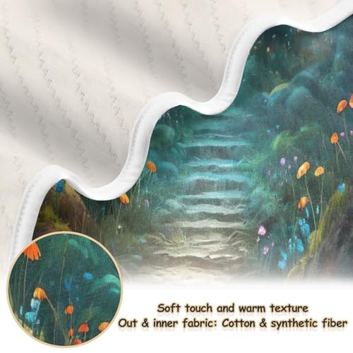 Image of Baby Blanket for Boys Girls - Fairy Fantasy Forest Blankets, Soft Breathable Nursery Bed Blankets 30 x 40 Inch