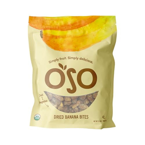 Oso Snacks Organic Dried Banana Bites - Dark and Sweet| No Sugar Added | No Preservatives | 100% Fruit | No GMO | Simply Fruit. Simply Delicious.
