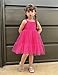 Arshiner Kids Girls Tulle Dress Deep Pink Tutu Party Princess Dresses Formal Graduation Outfit Spring Clothes Size 6