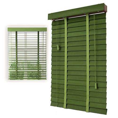 Persianas venecianas de madera, persianas horizontales de madera maciza para ventanas, persianas de privacidad para dormitorio, patio, oficina, listones de 5 cm