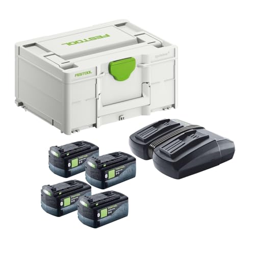 Festool 18V Energie-Set - 4x 5 0 Ah Bluetooth Akkus & TCL 6 DUO Ladegerät