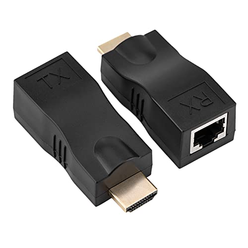 Yosoo Health Gear HDMI-Extender, HDMI-Konverter, 2 HDMI-30-m-zu-RJ45-Netzwerkkabel-Extender-Konverter-Repeater über CAT-5e CAT6