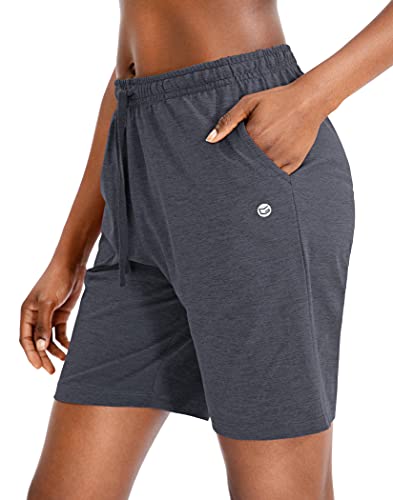 G Gradual Women's Bermuda Shorts Jersey Shorts With Deep Pockets 7" Long Shorts For Women Lounge Walking Athletic (Charcoal, X-Large) #TOP2