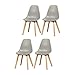 Chaise Scandinave Coque, Gris, 46.5cm x 53cm x 82cm, Lot de 4