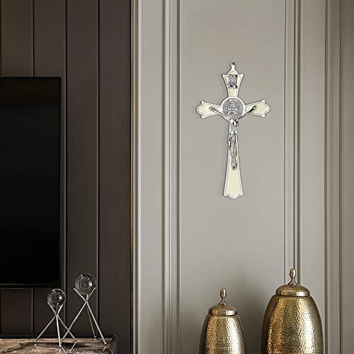 Vineten Saint Benedict Enamel Crucifix - Crucifix Wall Cross Metal Wall Art-8 Inch Cross Give Blessing And The Spiritual Sacred:faith Gift For Your Acquaintances #TOP3