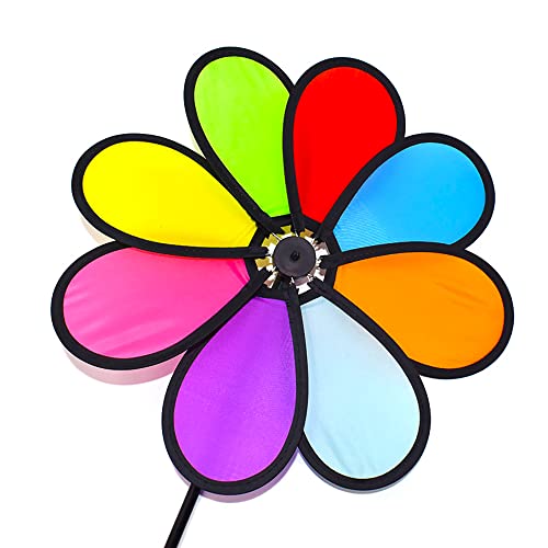 Yoseklpee Flower Wind Spinners 11.8Inch Colorful Pinwheels Windmill For Yard And Garden Rainbow Pinwheels Party Holiday Christmas Outdoor Lawn Decor, 4Pcs #TOP2