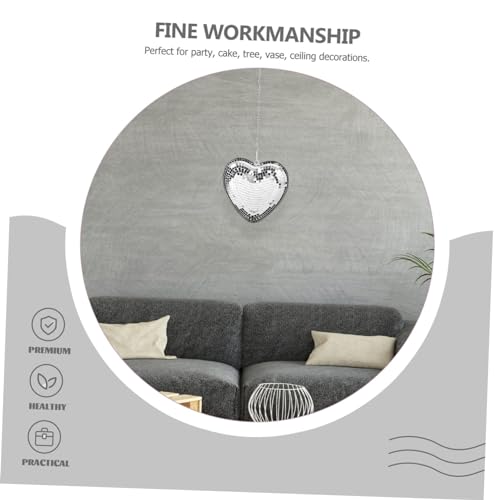 Adorno colgante en forma de corazón con superficie reflectante para fiestas, bodas y celebraciones reutilizables miniatura 7