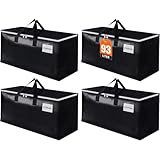 EpicTotes Extra Large Moving Boxes-Moving Bags with Zipper, Carrying Handles and Tag Pocket-Moving Supplies for Space Saving-Totes for Storage - for moving, Storage, Camping and Travel 93L-4 Pack