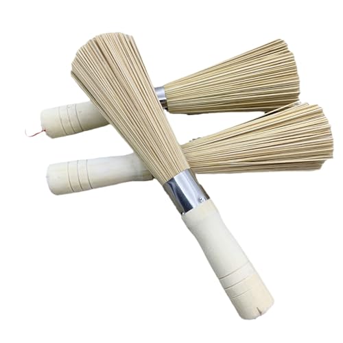 Wok Brush Bamboo Dish Brush Bamboo Wok Brush Kitchen Cleaning Brush Natural Bamboo Scrub Brush for Dishes Cast Iron Pots Pans Sink Vegetable Cleaning Tool (2)