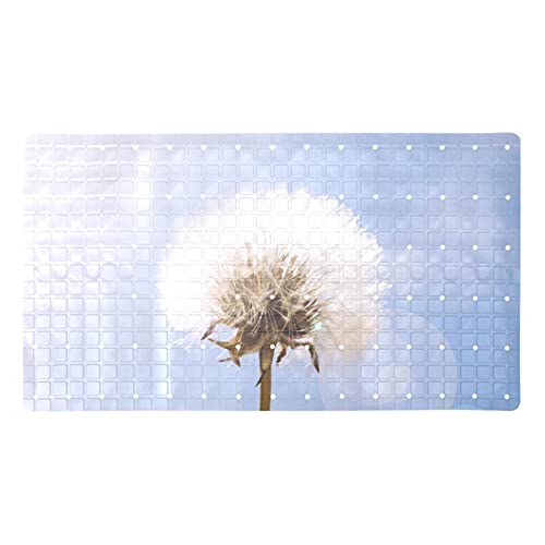 Tapis de salle de bain décor pissenlit avec trous de drainage