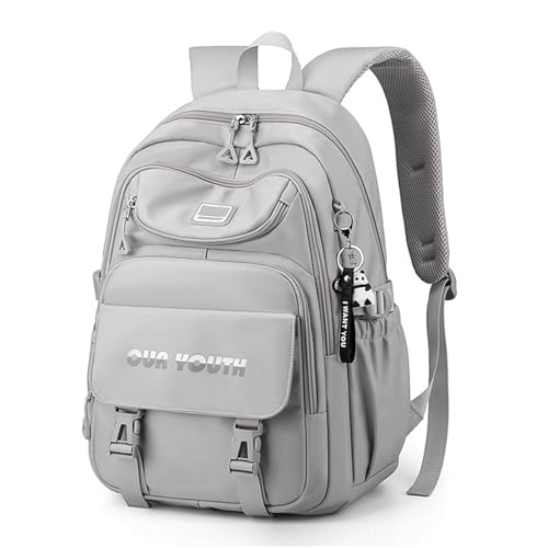 JMSUN Mochila escolar de moda feminina à prova d'água mochilas para notebook com padrão colorido e bolsa antifurto de viagem de grande capacidade
