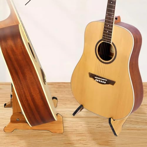 Support de guitare en bois stable contre les chutes d'instrument pliable