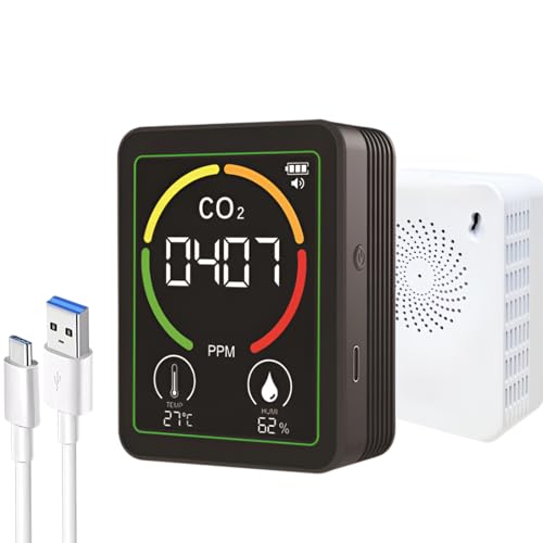 [koulaya]��_���Y�f�Z�x�v ��_���Y�f���o�� CO2�Z���T�[ ���x���� ���x���� 3 in 1 �����x NDIR���� 400-5000PPM����͈� 2.8�C���`HD��^��ʃ��A���^�C���Ď� ���Z�x�x��@�\ CO2�Z�x����� ���x ���x�ً}�΍� �E