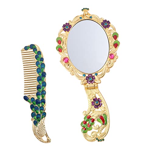 Espejo de Maquillaje Plegable Retro CALLARON con Peine