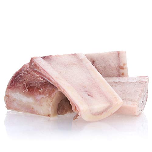 Raw Paws 2" Split Beef Marrow Bones for Dogs Frozen, 48-ct - Made in USA, Human-Grade - Raw Beef Marrow Bones for Small Dogs - Beef Marrow Bones Frozen - Meaty Dog Bones Small - Natural Dog Femur Bone