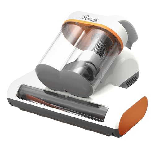 Rosewill Mattress Vacuum Cleaner: UV-C Light & High Heating Tech, 350W 13Kpa Strong Suction, Deep Cleaning Bed Handheld Vacuums for Sofa/Bed/Pet Hair, Corded - Orange