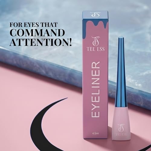 Image of TEE ESS Waterproof Liquid Eyeliner, Long-Lasting Smudge-Proof Formula with Fine Precision Tip, Quick-Drying Intense Finish for Winged, Bold & Everyday Eye Makeup (Black)