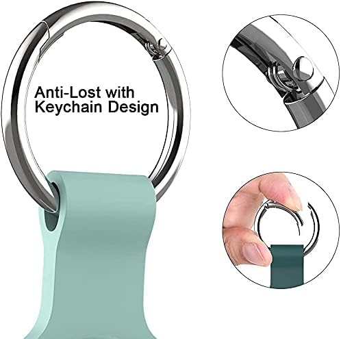 rapget 4 pack silicone protective case for airtags silicone airtag holder with anti lost keychainfinder items for dogs keys backpacksfour color