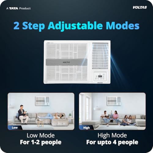 Image of Voltas 1.5 ton 3 Star Inverter Window AC (Copper, 2-in-1 Cooling Modes, Anti-Dust Filter, 2-Way Swing, Memory Restart, Sleep Mode (183INV PEARL, White)