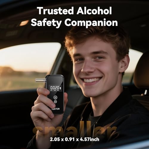 Image of Professional-Grade Breathalyzer, High-Accuracy Breathalyzers for Alcohol with Memory Function,Portable Personal Breathalyzer Tester for Home & Travel Use-8 Mouthpieces