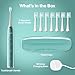 Aquasonic Vibe Series Ultra-Whitening Toothbrush – ADA Accepted Power Toothbrush - 8 Brush Heads & Travel Case – 40,000 VPM Motor & Wireless Charging - 4 Modes w Smart Timer – Mint Green Metallic