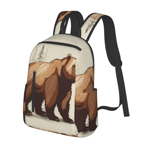 Casual Backpack for Women Men Animal Bear Lightweight Daypack Large Capacity Nurse Bag2