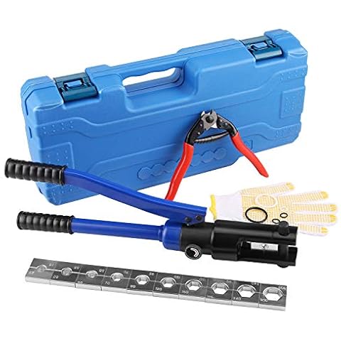 LICHAMP Hydraulic Cable Lug Tool, 4 AWG to 600 MCM Battery Cable Crimping Tool WIRE Terminal Crimper Set, 1603BL Cover
