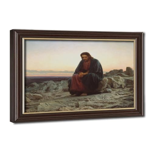 Christ dans le désert impression sur toile Kramskoi déco bureau 30x45cm
