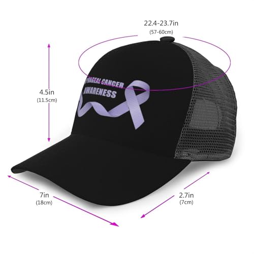 Esophageal Cancer Awareness Mesh Baseball Cap - Classic Adjustable Peak Cap, Trucker Hat for Men & Women3