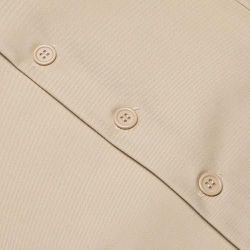 Image of Hi-Tie Men's Formal Suit Vest Solid Fit Vest for Men 3 Pockets V Neck Waistcoat Business Wedding Casual
