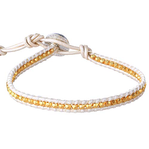 Image of KELITCH Classic Leather Wrap Bracelets Boho Beaded Strand Bracelets Women Fashion Jewelry