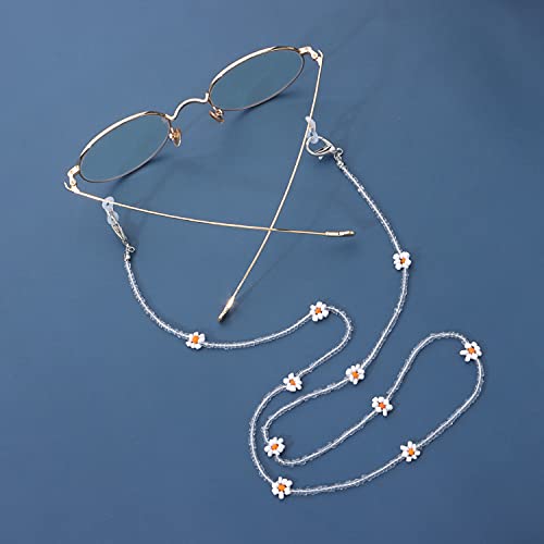 Image of Colorful Daisy Flower Beads Sunglasses Lanyards Holder Chain Necklace Strap Anti-Lost Beaded Detachable for Women
