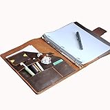 Personalized leather Binder 3-Ring, 8.5 x 11 refillable paper, Leather portfolio, Leather Business F