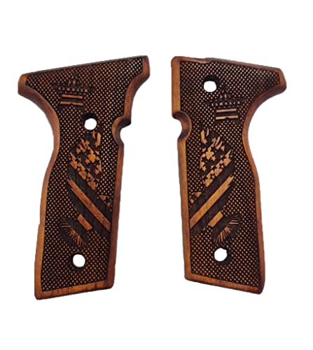 Poignée Beretta Stoeger en bois de noyer fait main motif Dracarys r2