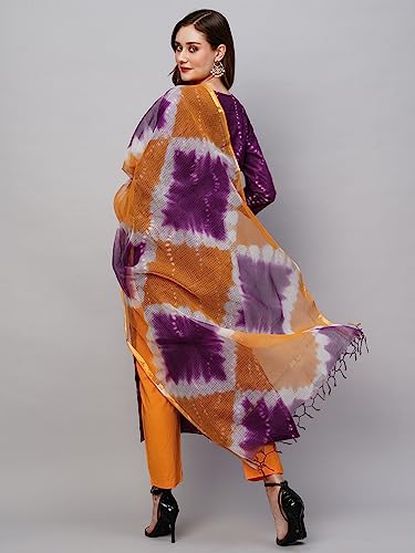 Image of GoSriKi Women's Cotton Blend Straight Printed Kurta with Pant & Dupatta (Mukhi Pink-GS)