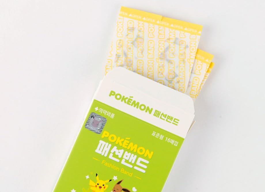 2Pack, Pikachu Adhesive Bandages 16 Count Each, 32 Count Total, First Aid Bandages with Cute Designs (): All One Size