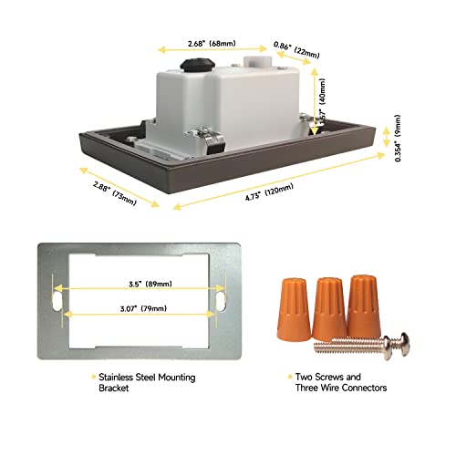 Coloer Dimmable 120V Led Step Lights,3000K/4000K/5000K 3 Cct Selectable 120°Floodlight, 3.5W 200Lm Lights For Stairs,Ip65 Waterproof Wired Landscape Stair Lighting For Home Or Outdoor,6 Pack (803A) #TOP4
