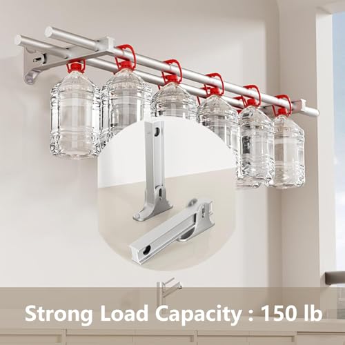 Perchero de aluminio 150cm para colgar ropa de pared plegable 4
