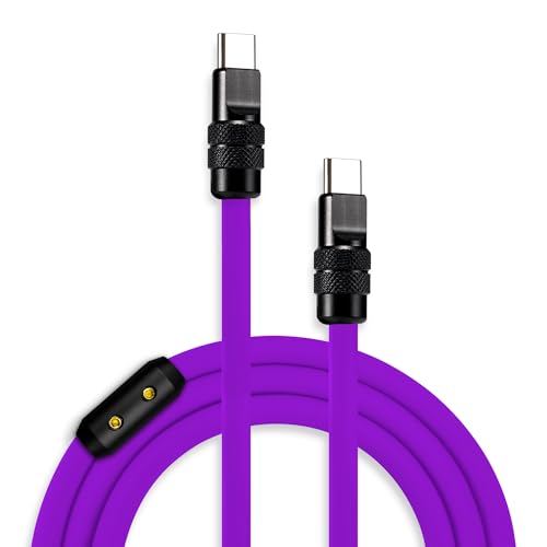 chubbycable Black Chubby Pro - Samurai Cable 240W USB-C Cable Silicone Fast Charging USB C Charger Cord Compatible with iPhone 17-15 Series iPad Galaxy Series, Purple, Type-C to Type-C, 6.6FT