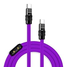 chubbycable Black Chubby Pro - Samurai Cable 240W USB-C Cable Silicone Fast Charging USB C Charger Cord Compatible with iPhone 17-15 Series iPad Galaxy Series, Purple, Type-C to Type-C, 6.6FT
