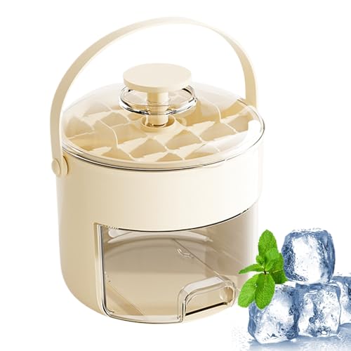 Bandeja de hielo con tapa y contenedor – Bandejas de molde de hielo para congelador | Molde para hacer hielo | Bandeja de molde de hielo de gran capacidad con contenedor | Bandeja de molde para