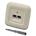 Produktbild Busch Jäger, Rutenbeck Unterputz Netzwerkdose Ethernet 10 Gigabit/S (10GbE) KAT6A 6A - 2x RJ45 Anschluss in DURO2000 cremeweiß Rahmen und UAE Abdeckung inkl. EBROM Phasenprüfer zur Montage des Geräts