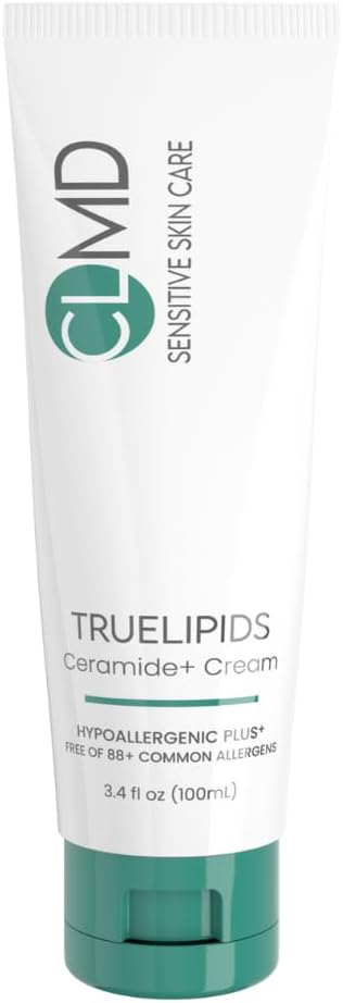 CLMD TrueLipids Ceramide+ Cream Deep Moisturizing Barrier Support for Sensitive Skin Hydrates and Soothes Hypoallergenic, Nourishing, and Dermatologist-Tested 3.4 fl oz