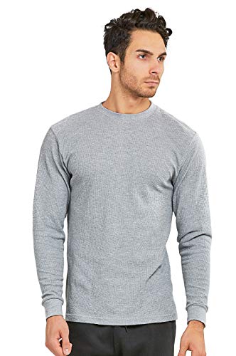 Men's Classic Waffle-Knit Heavy Thermal Top (XL, Heather Grey)