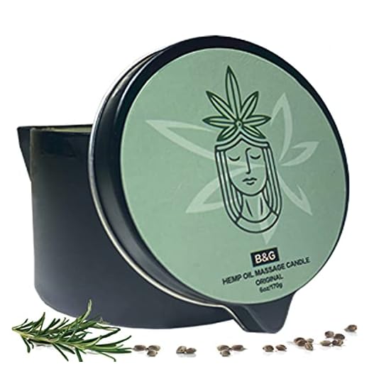 B & G Hemp Oil Candle - Massage Oil Candle for Pure Stress Relief Relaxation - Highly Scented Candles for Home Spa - Original - 6Oz