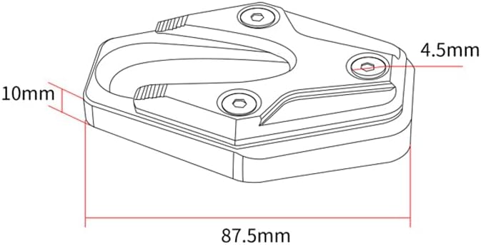 Motorcycle Kickstand Extender Pad for Suzuki GW250/GSX250R/V-Strom DL250, Durable Side Stand Extension Plate, Heavy Duty Kickstand Brace, Enhances Motorcycle Stand Stability,A Black