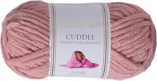 Utopia Crafts Cuddle Super Chunky Chenille Soft Yarn for Knitting and Crochet (Dusty Pink, 100g)