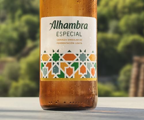 Alhambra Especial, Pack 12 Botellas x 25cl, Cerveza Especial de Fermentación Lenta, 5.4% Volumen Alcohol