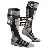 PAIXX Merino Skisocken 2 Paar 41–42 für Damen & Herren – 87% Naturfaseranteil – angenehm warm & super weich – kratzfrei und atmungsaktiv – Thermo-Wollsocken – Öko-Tex zertifiziert