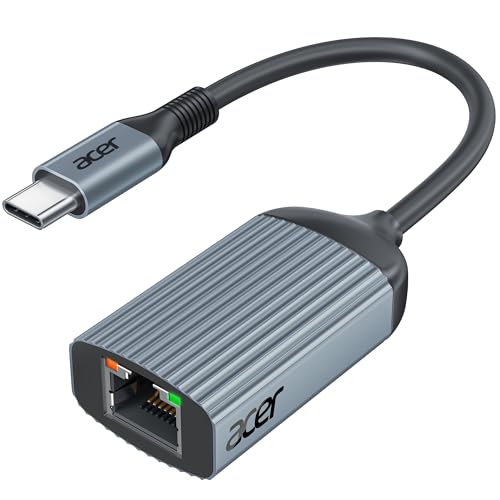 acer USB C auf Ethernet Adapter, Thunderbolt 3 Typ-C zu RJ45 Gigabit LAN Netzwerkadapter aus...